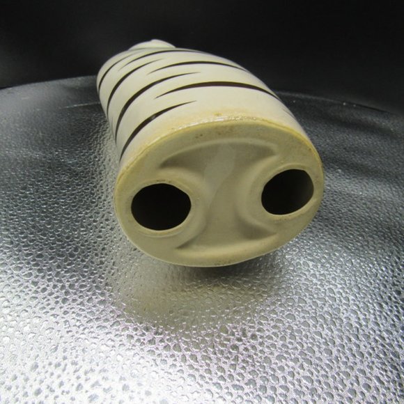 ART DECO CERAMIC STRIPED BLACK & WHITE CAT. 10.5 INCHES TALL. - Picture 6 of 6